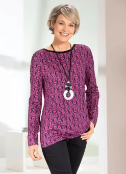 Discount Shirt mit U-Boot-Ausschnitt Damen Langarm