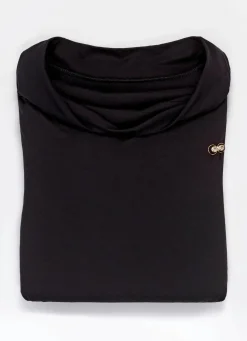 New Shirt mit Wasserfallausschnitt in 2 Farben Damen Langarm