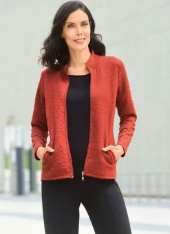 Outlet Shirtjacke mit durchgehendem Reißverschluss Damen Shirtjacken