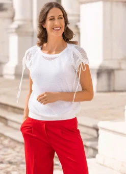 Damen Mona Tuniken|Basics<Shirt-Tunika aus Netzstoff