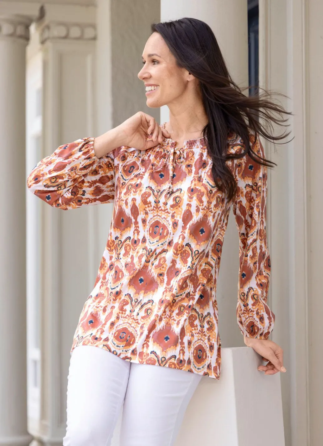 Damen Mona Tuniken<Shirt-Tunika in Langarm