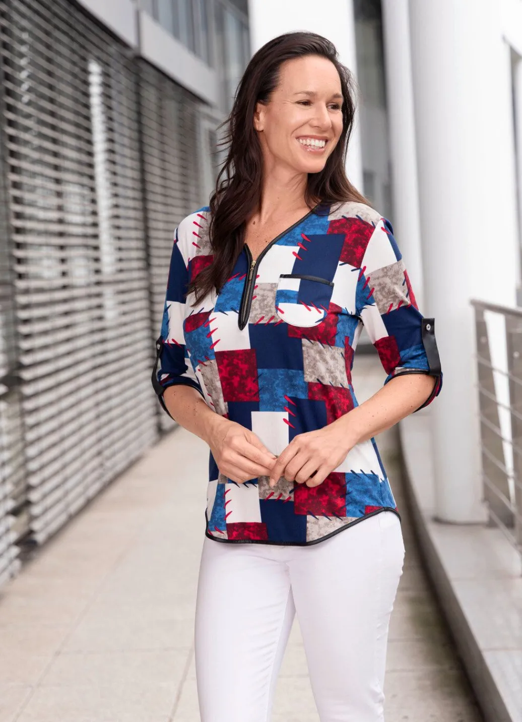 Damen Mona Tuniken<Shirt-Tunika in tollem Dessin