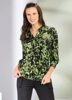 Damen Mona Tuniken<Shirt-Tunika mit farbbrillantem Druck