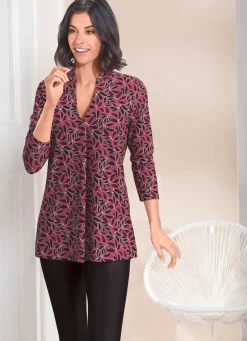 Damen Mona Tuniken<Shirt-Tunika mit farbbrillantem Druck