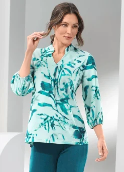 Damen Mona Tuniken<Shirt-Tunika mit farbbrillantem Druck