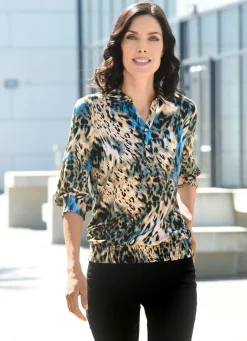 Damen Mona Tuniken<Shirt-Tunika mit gesmokten Armabschlüssen