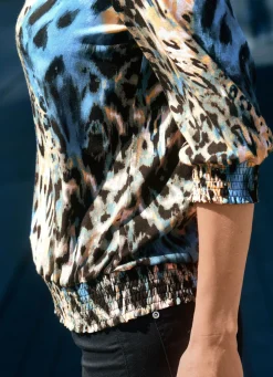 Damen Mona Tuniken<Shirt-Tunika mit gesmokten Armabschlüssen