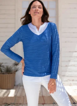Damen Mona Tuniken|Basics<Shirt-Tunika mit 2-in-1-Optik