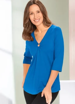 Damen Mona Tuniken|Basics<Shirt-Tunika mit Schmuck-Applikation