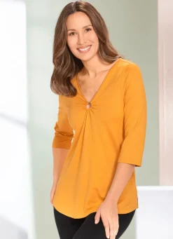 Damen Mona Tuniken|Basics<Shirt-Tunika mit Schmuck-Applikation