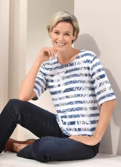 Damen Mona Tuniken<Shirt-Tunika mit Strassstein-Applikation