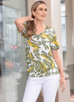 Damen Mona Tuniken<Shirt-Tunika mit V-Ausschnitt
