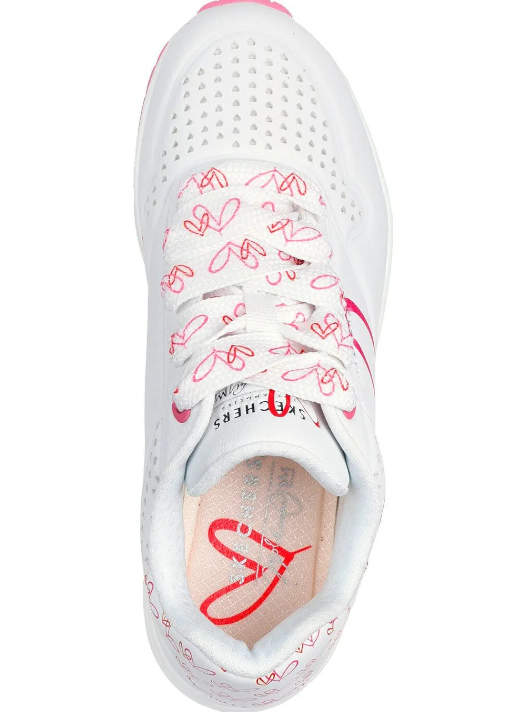 Sale SKECHERS Schnür-Sneaker mit niedlichen Herzchen bedruckt Damen Sneaker & Sportschuhe|Schnürschuhe