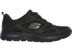 New SKECHERS, sportliche Damen-Sneaker, mit Nappaleder-Besätzen Damen Sneaker & Sportschuhe|Schnürschuhe
