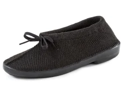 Sale Slipper aus elastischem Strickmaterial mit SchnĂŒrung Damen Slipper