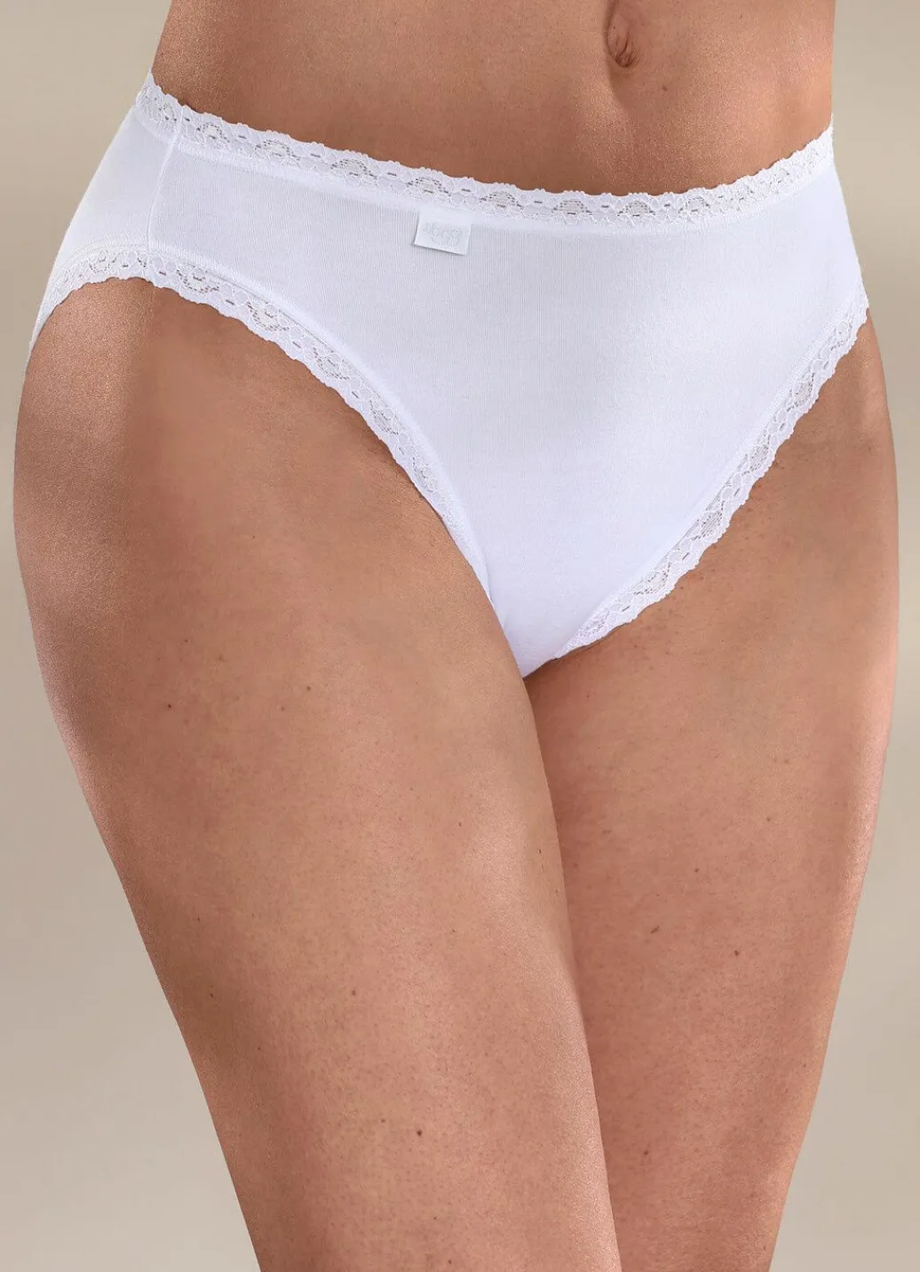 Discount Sloggi 24/7 Dreierpack Slips mit Spitzenbandabschlüssen Damen Slips