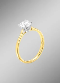 Online Solitär-Damenring in Bicolor mit Brillant Damen Ringe