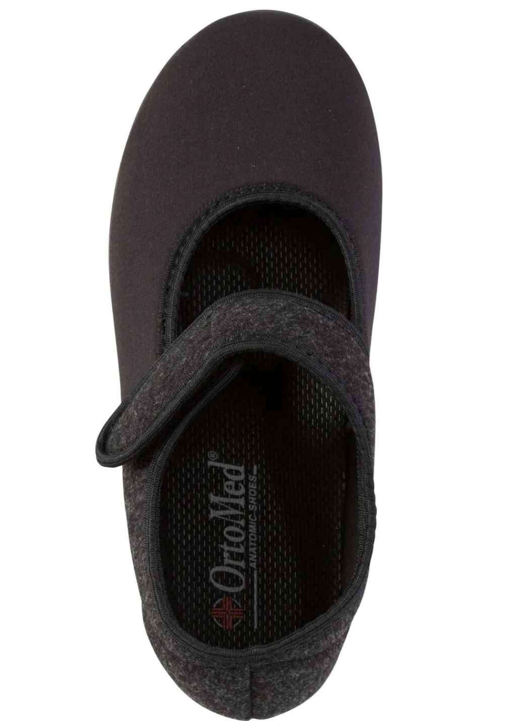 Discount Spangenschuh aus weichem, teilweise meliertem Textilmaterial Damen Hausschuhe