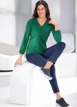 Sale Sportives Shirt mit Biesenzier Damen Langarm