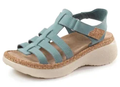 Outlet Stegspangen-Sandale mit Kork-Besätzen Damen Sandalen