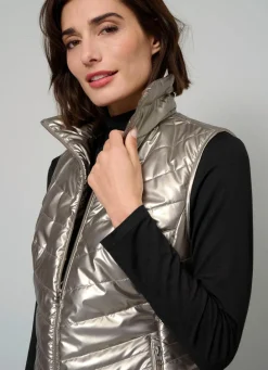 Damen Mona Übergangsjacken<Steppweste in trendgenauer Metallic-Optik