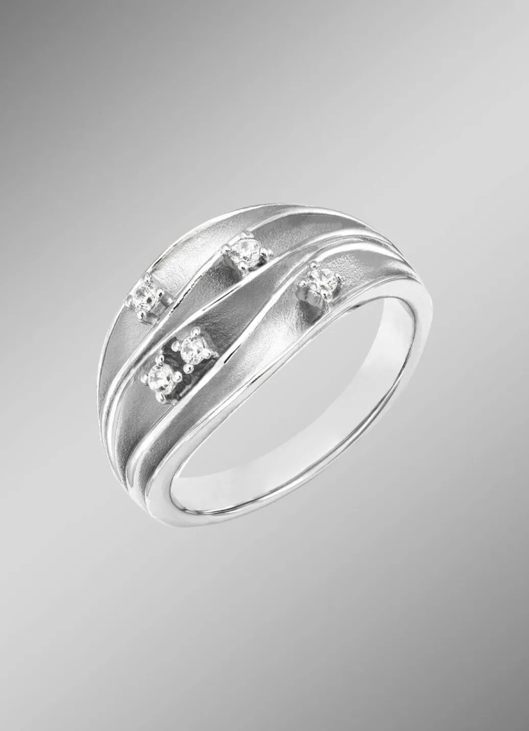 Online Stilvoller Damenring mit synth. Zirkonia Damen Ringe