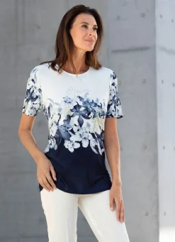 Clearance Stilvolles Shirt mit Strass-Schriftzug Damen Shirts Mit Strass|Kurzarm
