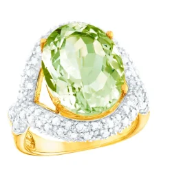 Clearance Strahlend schöner Damenring mit echt Amethyst und echt Weißtopas Damen Ringe