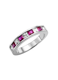 New Strahlende Eleganz: Damenring mit synth. Zirkonia und Glassteinen Damen Ringe