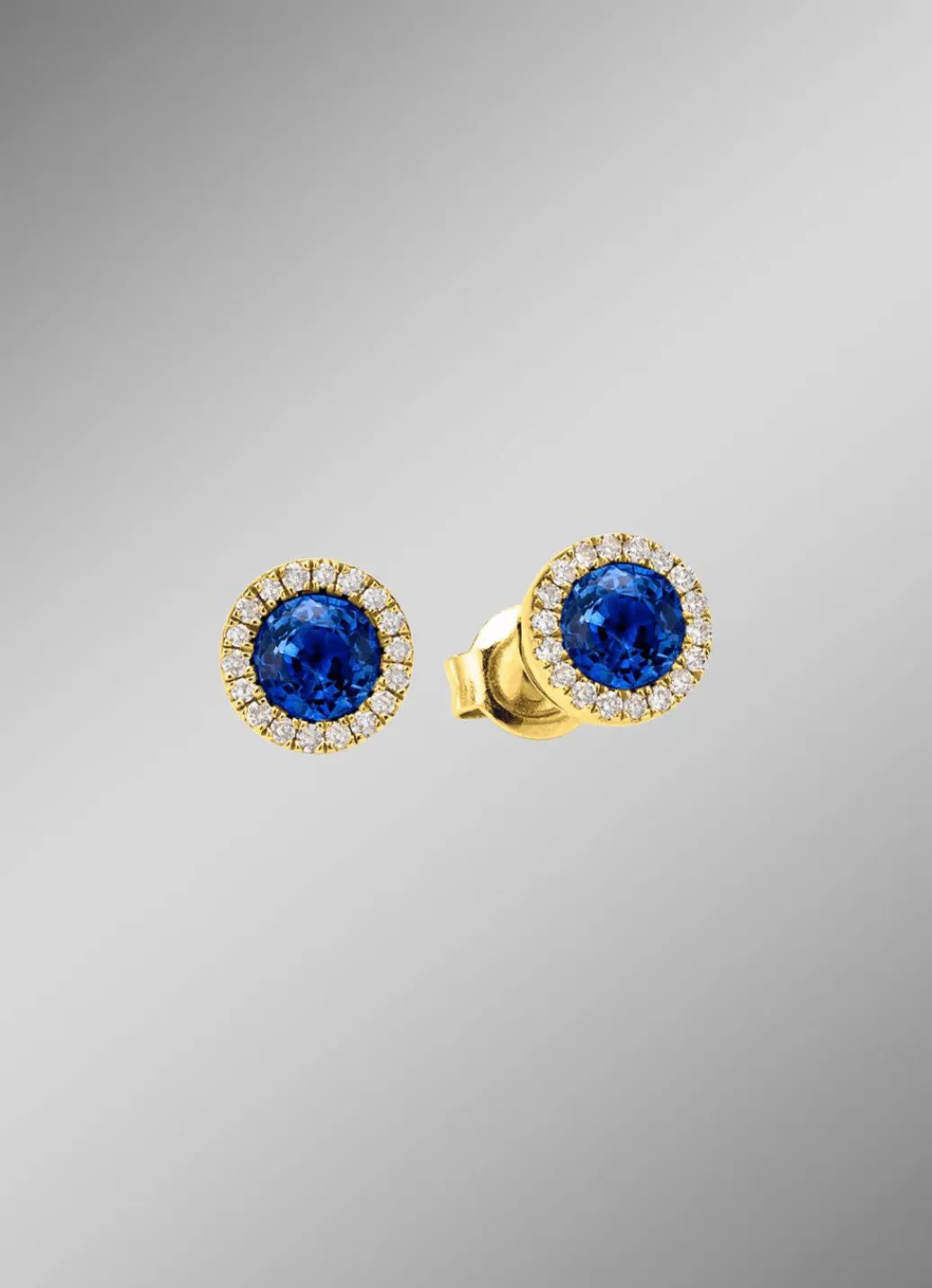 Damen Mona Ohrschmuck<Strahlende Eleganz: Ohrstecker mit echt Saphir und 36 Brillanten