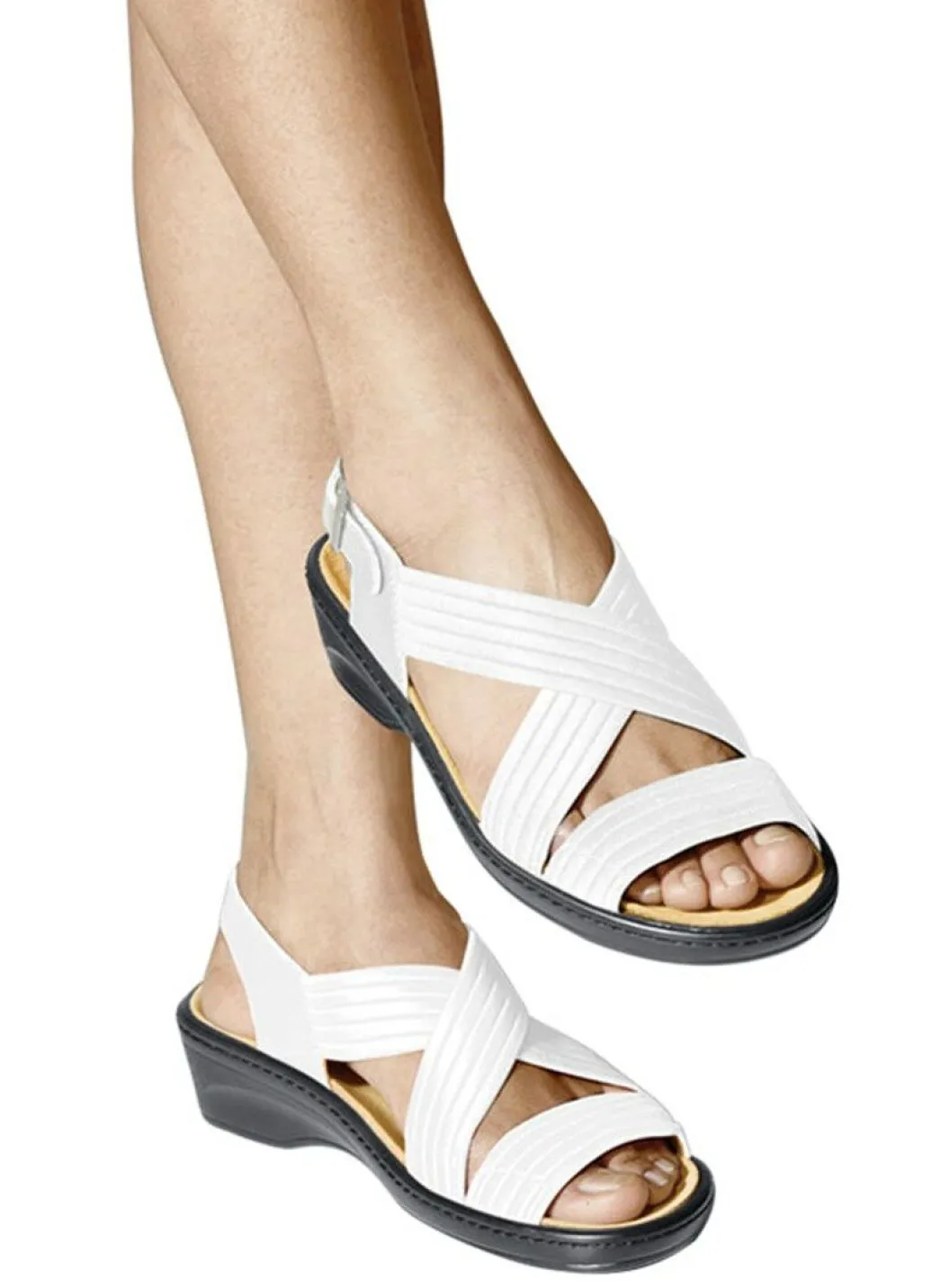 Outlet Stretch-Bequem-Sandalette Damen Sneaker & Sportschuhe