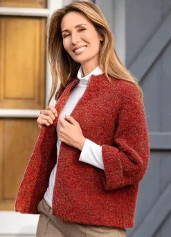 Sale Strickjacke aus Bouclégarn Damen Strickjacken|Basics