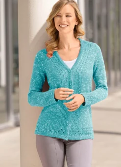 Best Strickjacke aus Melangegarn Damen Strickjacken|Basics