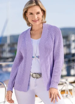 Hot Strickjacke aus meliertem Effektgarn Damen Strickjacken|Basics