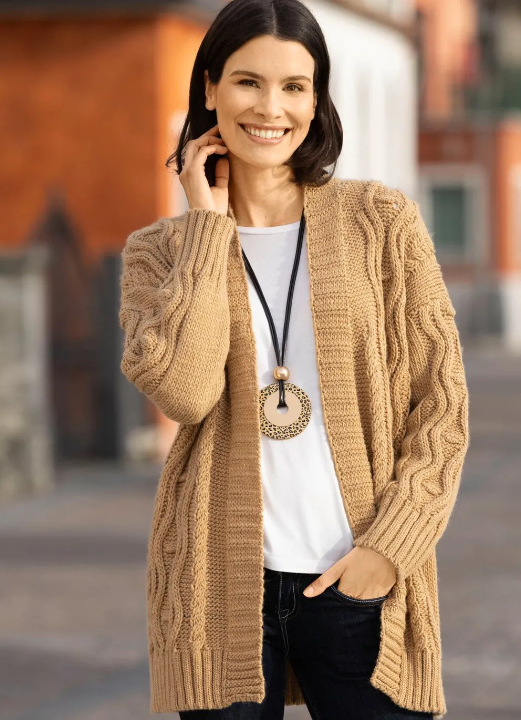Online Strickjacke in Grobstrick Damen Strickjacken|Basics