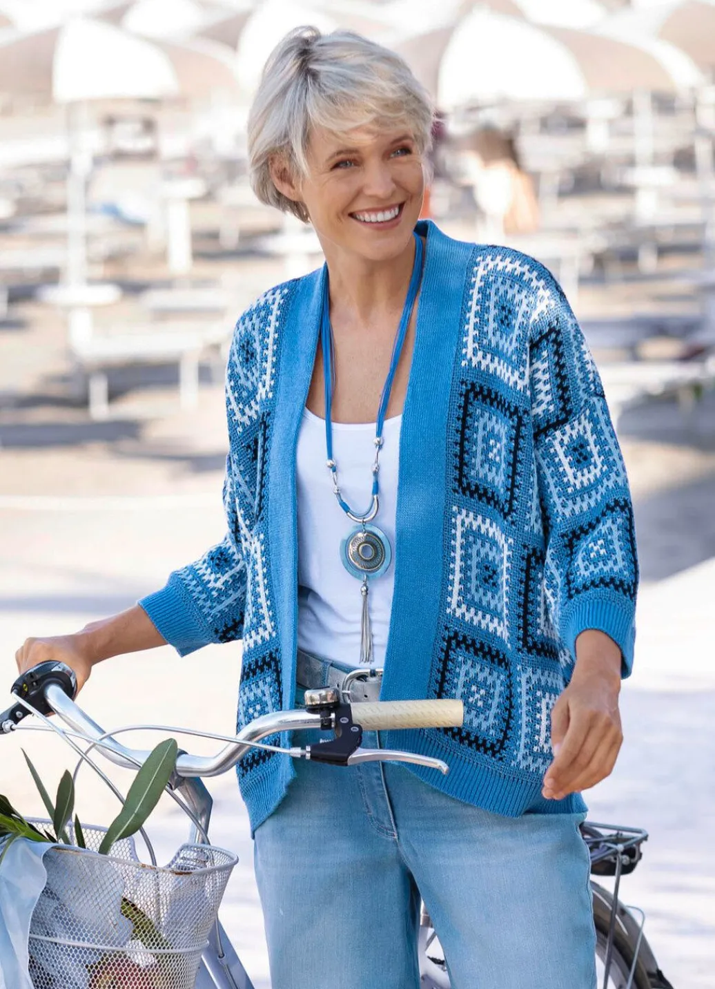 Strickjacke in Jacquard-Dessin Damen Strickjacken