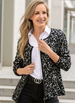 New Strickjacke in Jacquard-Dessin Damen Strickjacken