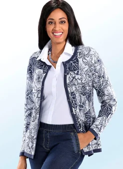 Clearance Strickjacke in Jacquard-Dessin Damen Strickjacken