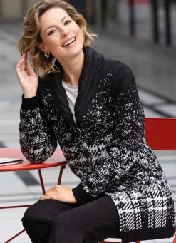 Sale Strickjacke in Jacquard-Dessin Damen Strickjacken