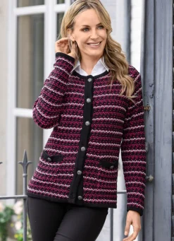Sale Strickjacke in Jacquard-Dessin Damen Strickjacken