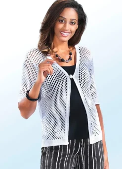 Outlet Strickjacke in Netzmuster Damen Strickjacken