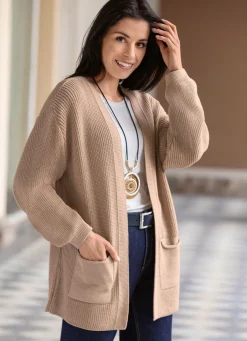 Outlet Strickjacke in Perlfang Damen Strickjacken|Basics