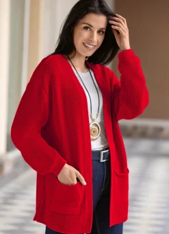 Hot Strickjacke in Perlfang Damen Strickjacken|Basics
