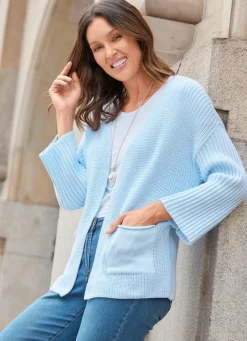 Outlet Strickjacke in Strukturmix Damen Strickjacken|Basics