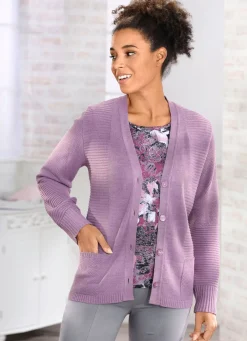 Online Strickjacke in Strukturmix Damen Strickjacken|Basics