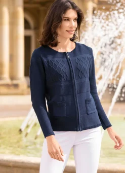 Strickjacke in Strukturmustermix Damen Strickjacken|Basics