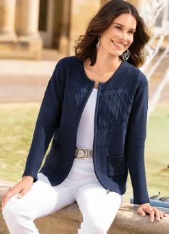 Strickjacke in Strukturmustermix Damen Strickjacken|Basics