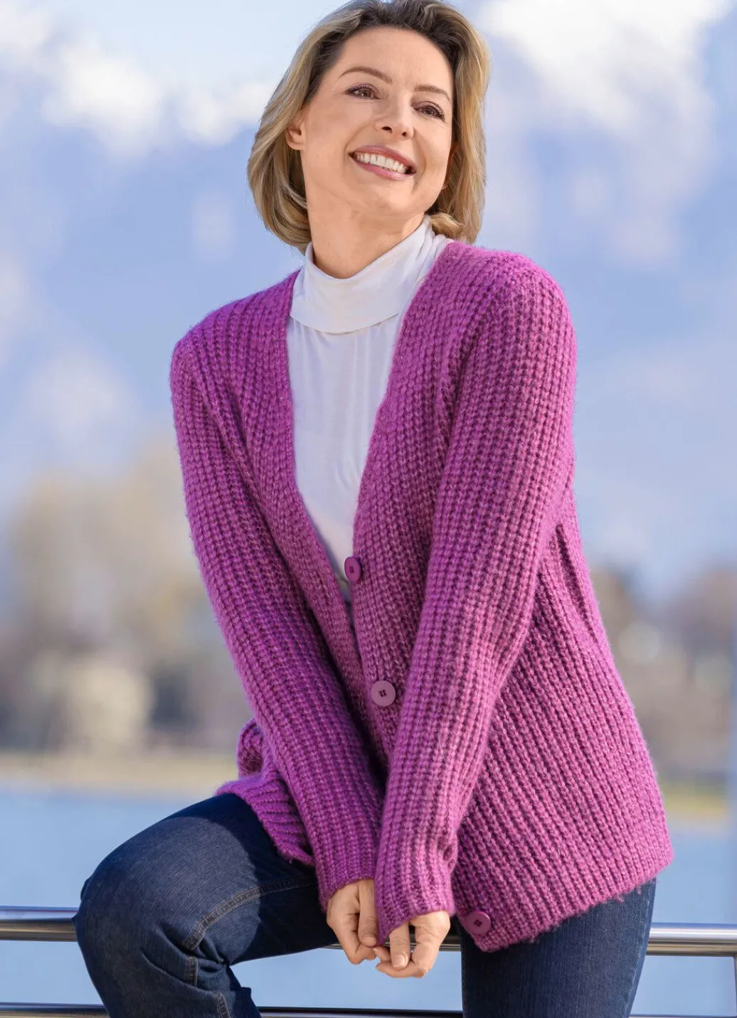 Hot Strickjacke in superflauschigem Grobstrick Damen Strickjacken|Basics