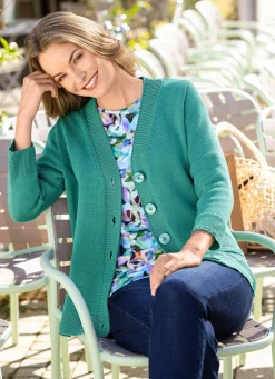 Sale Strickjacke mit Biesenakzenten Damen Strickjacken|Basics