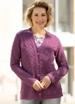 Outlet Strickjacke mit dekorativer Struktur Damen Strickjacken|Basics